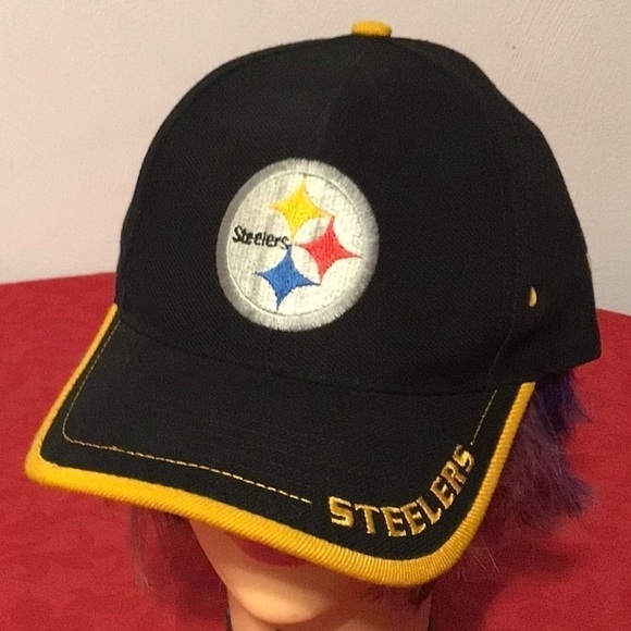 VINTAGE 1990s Pittsburgh Steelers w Patch NFL hat Ball cap by Logo Athletic New - Picture 1 of 6